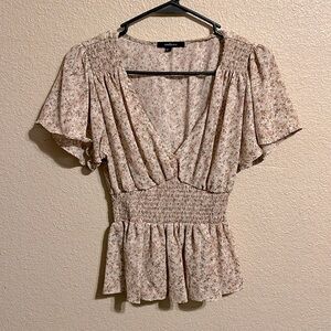 V neck floral blouse